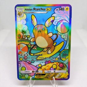 Application de poche pokemon Alolan raichu Ex, carte Pokémon proxy haute qualité, alternative personnalisée, ensemble de gardiens célestes
