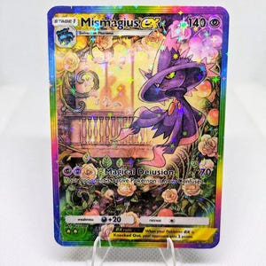 Cartas de Pokémon proxy de alta calidad Mismagius Ex, aplicación Pokémon Pocket TCG, personalizadas, con arte completo, para el juego Space Time Smackdown.