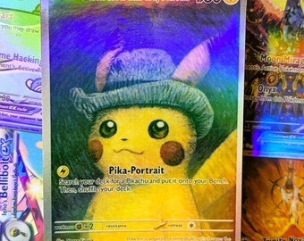 グレーのフェルト帽をかぶったピカチュウ ヴァン・ゴッホ特製ポケモン