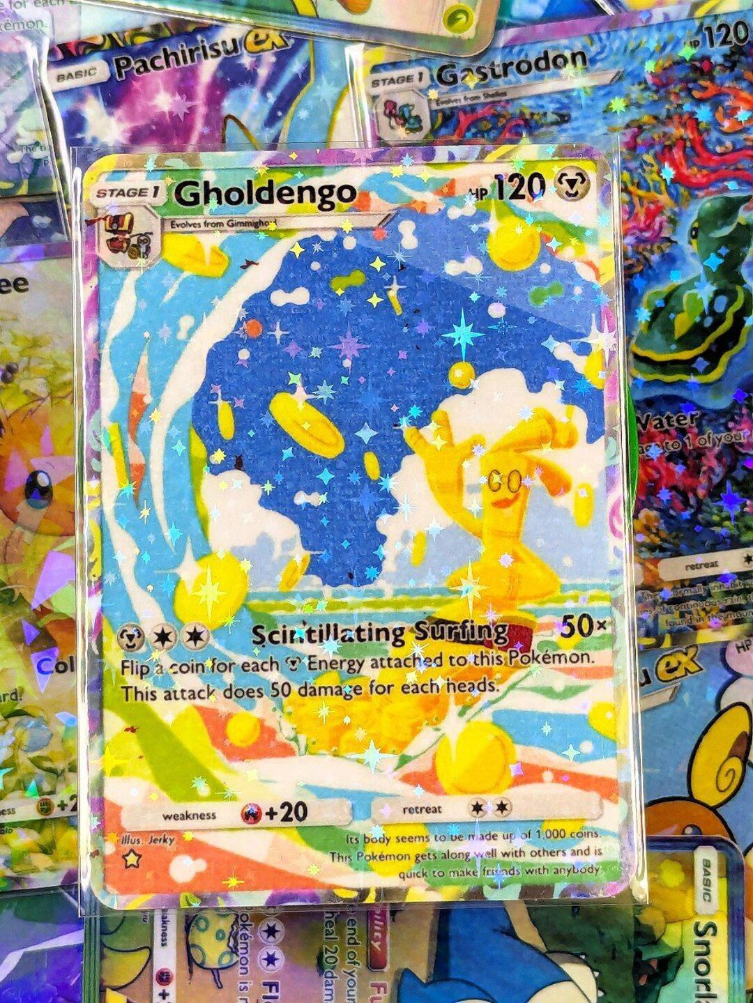 Golden Go Gholdengo Handmade Tcg Proxy Fan Art Card Full Art Shining Revelry Set ...