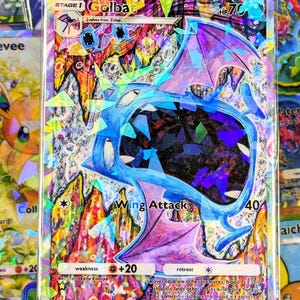Golbat, carta de fan art proxy de TCG hecha a mano, arte completo, set Genetic Apex