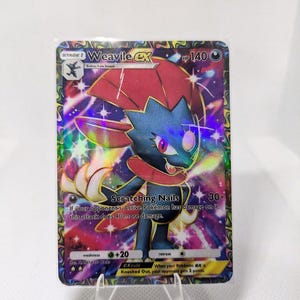Application de poche pokemon Weavile Ex, carte proxy proxy haute qualité tcg, ensemble smackdown espace-temps personnalisé, art complet