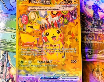 灰と赤のピカチュウ exポケモンカード - Etsy 日本