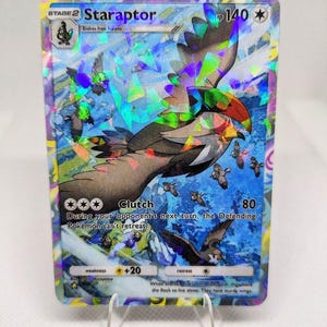 Tarjeta de Pokémon Staraptor de alta calidad, proxy, personalizada, con arte completo, para la aplicación TCG de Pokémon Pocket, Space Time Smackdown.