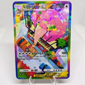 Cartas de Pokémon proxy de alta calidad, personalizadas, con arte completo, de Lickilicky, ex Pokémon Pocket App TCG, para el set Space Time Smackdown.