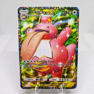 Cartas de Pokémon proxy de alta calidad, personalizadas, con arte completo, de Lickilicky, ex Pokémon Pocket App TCG, para el set Space Time Smackdown.