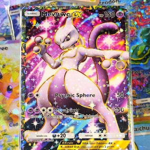 Mewtwo ex handmade tcg  proxy fan art card  full art genetic apex set