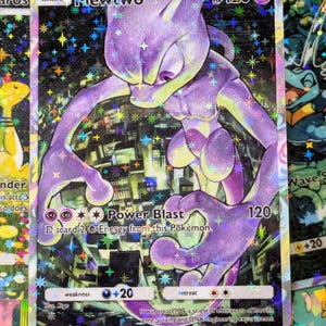 Mewtwo handmade tcg  proxy fan art card  full art Promo set
