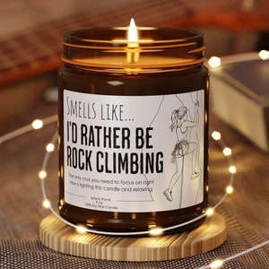 Rock Climber Gift, Rock Climber Candle, Funny Custom Rock Climbing Sports Fan Surprise Handmade Gift For Her Rock Climbing Gifts for Women