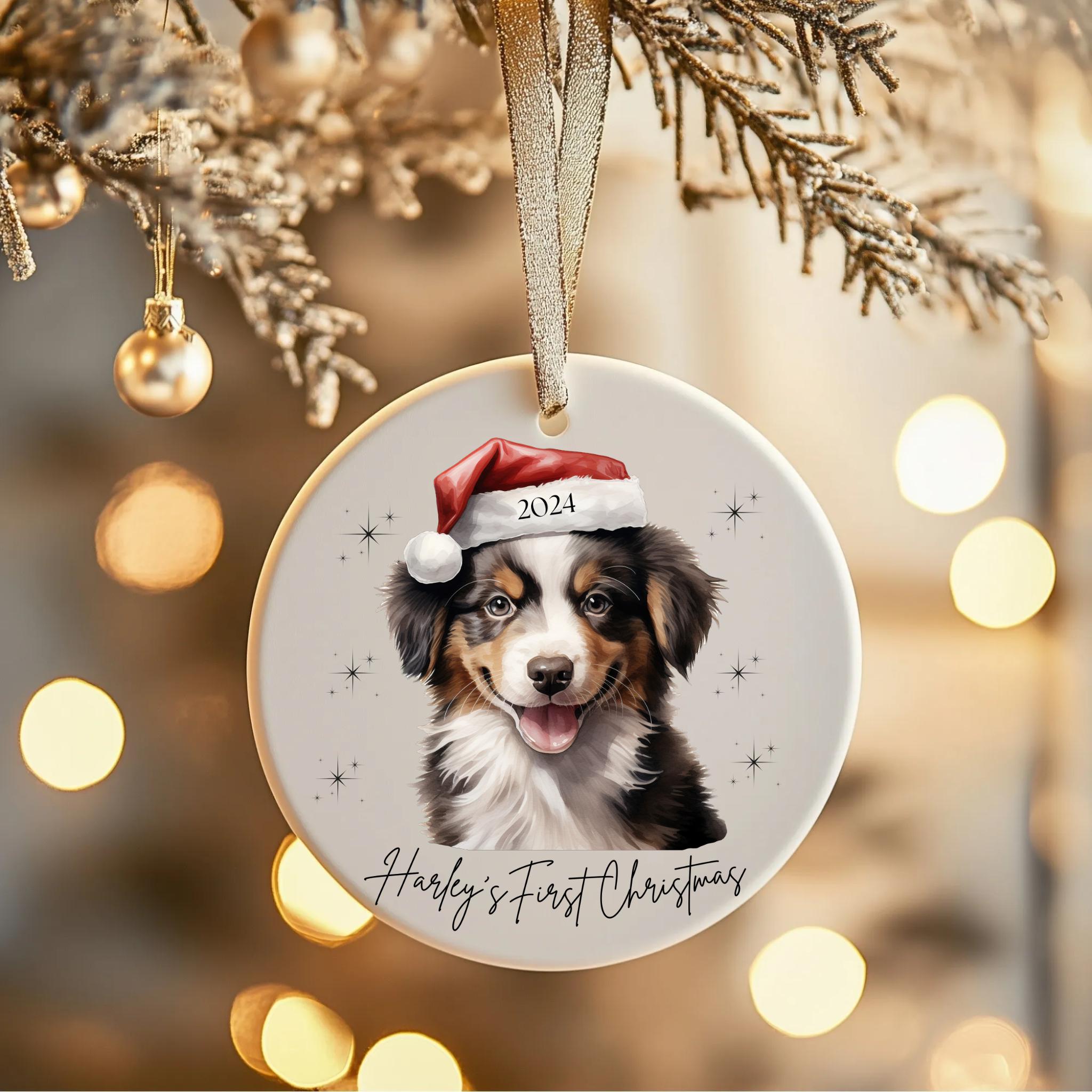 Personalized Australian Shepherd Christmas Ornament, Custom Dog