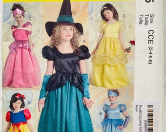 McCall's Pattern MP245 Girls Size 3-6 Princess Costumes Belle Cinderella Snow White Halloween Dress Up