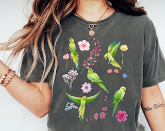 Comfort Colors Wellensittich-Shirt, lustiges T-Shirt für Vogelliebhaber, T-Shirt mit Wellensittich- und Papageienmotiv, humorvolles Shirt für Haustiervögel, Geschenk für Vogelfreunde
