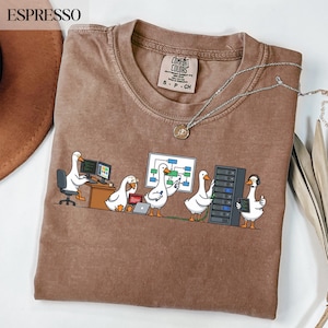 Comfort Colors® Funny IT Support Geese Shirt, Computer Network System Administrator Tech Tee, Cybersecurity Programmer Coder Server Graphic