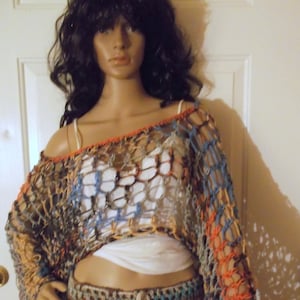Crochet Spiderweb Crop Top, Crochet Shrug, Mesh Crop Top, Crochet Crop, Music Festival Crop Top, Summer Cover Up