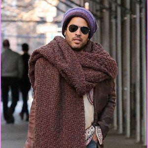 8 x 17 in. The Lenny Scarf, Stylish Winter Lenny Scarf / Hand Crochet Stylish Winter Lenny Scarf /Giant Scarf -8 feet - Choose Your Color
