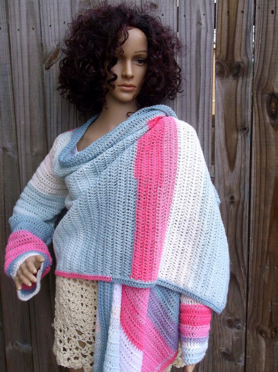Hand Crochet Drape Sweater Crochet Cardigan Wrap Cardigan Etsy