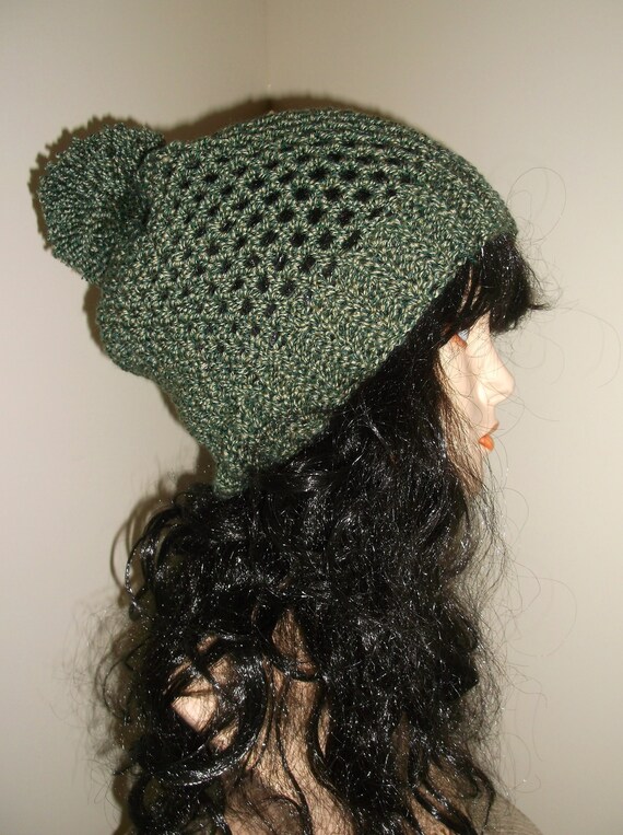 olive green pom pom hat