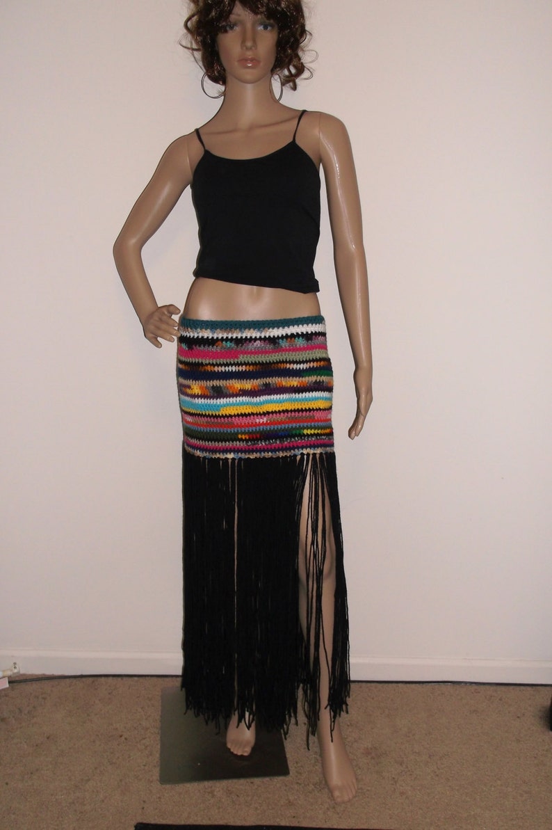 fringe maxi skirt
