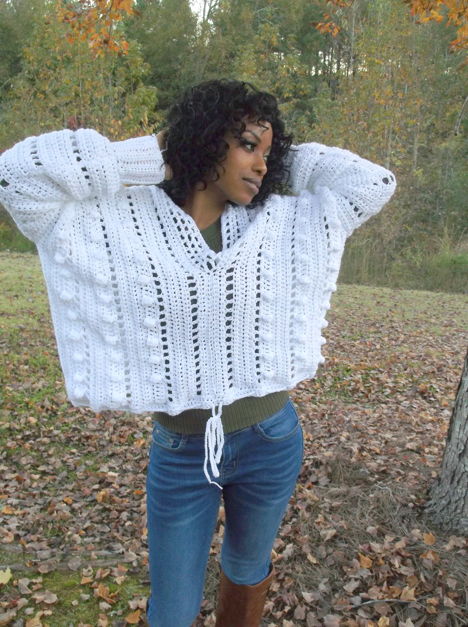 Hand Crochet Oversized Sweater Crochet Popcorn Sweater Long - Etsy