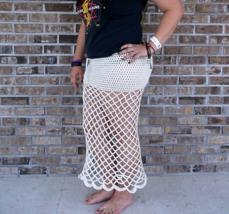 Hand Crochet Bikini Bottom Coverup /Crochet Long Skirt Mini Etsy
