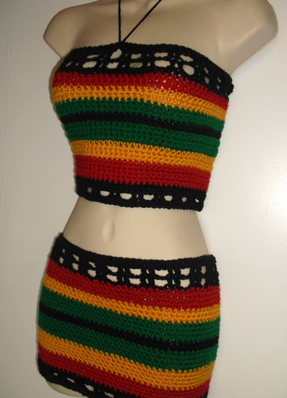 rasta crochet top