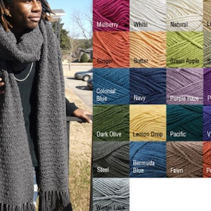 9.5 ft x 24 in. The Lenny Scarf, Hand Crochet Stylish Winter Lenny Scarf / Ginormous Scarf / Large Scar -9.5 ft x 24 in - Choose Your Color