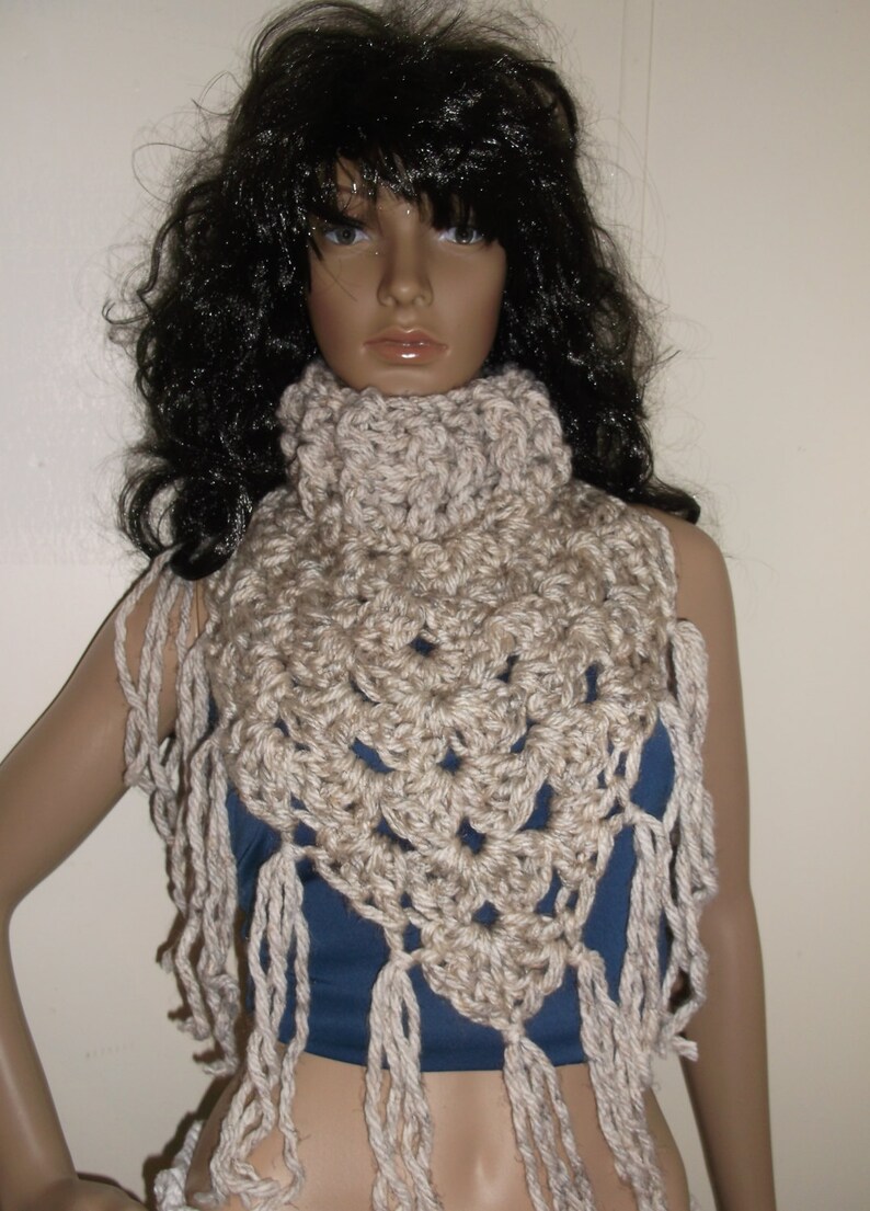 Thick and Chunky Crochet Kerchief Scarf, Cowl, Neckwarmer, Winter