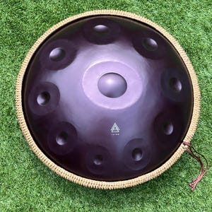 Purple Nitrided Steel Handpan - 10 Note D Kurd - Sound Healing