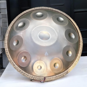 Handcrafted Steel Handpan Drum: 10 Notes D Kurd - 22&quot;