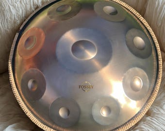 Fossey Handpan 10-Note D Kurd Stainless Steel Hand Drum, Hand-Tuned 440 Hz