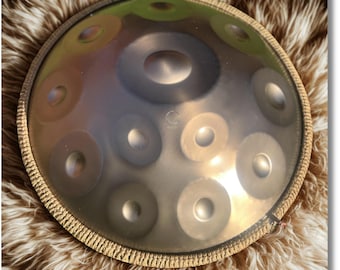 Fossey Handpan, 12-Note D Kurd, Stainless Steel, 432Hz, Handcrafted Drum
