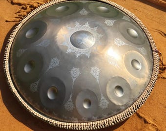 Fossey Handpan, 12-Note D Kurd, Stainless Steel, 432Hz Sound Healing Drum