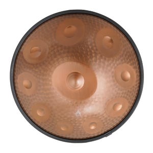 Engraved Handpan: 432 Hz D Kurd, Stainless Steel, 10-Note, 22&quot; with Bag & Stand