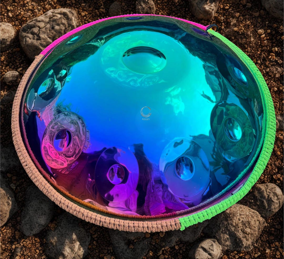 Rainbow Handpan - 12-note D Kurd, Stainless Steel (22