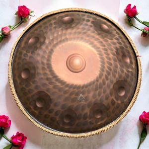 Color-Shift Bronze Rose Gold Handpan: 432Hz Tuned Stainless Steel Drum