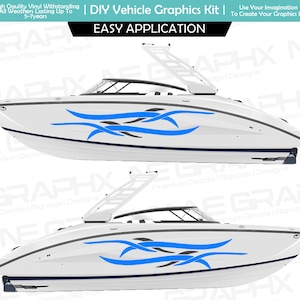 NEGraphx | Waves 2.0 speedboot/boot zijsticker | Stickers van hoge kwaliteit