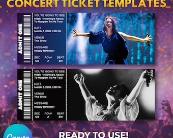 Mitski Nothing's About To Happen To Me Souvenir Concert Ticket – Editable Template (Instant Download)