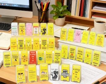 Divertidos mini letreros para escritorio, accesorio para el espacio de trabajo, regalo humorístico para compañeros de trabajo, amigos y para uno mismo. Dale un toque de humor y practicidad a tu espacio de trabajo.