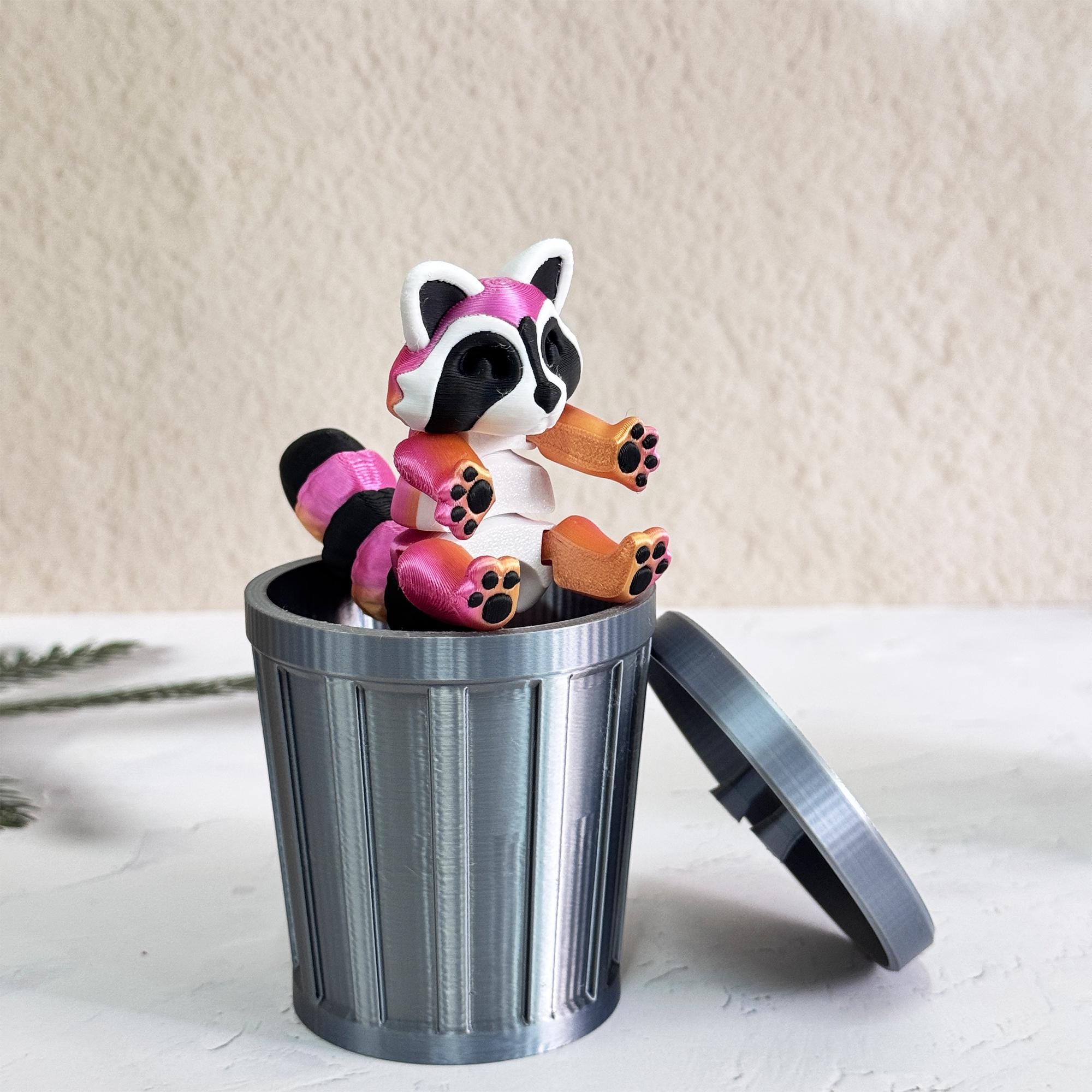 Raccoon Birthday Decorations 3D Printed Raccoon Fidget Toy With Trash ...