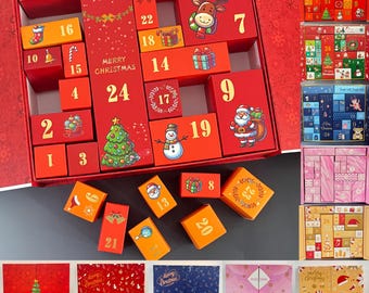 24 Boîtes Calendrier De L'Avent En Papier Kraft – Avec Autocollants Numérotés 1 à 24 – À Remplir De Cadeaux, Bonbons – Décoration Noël