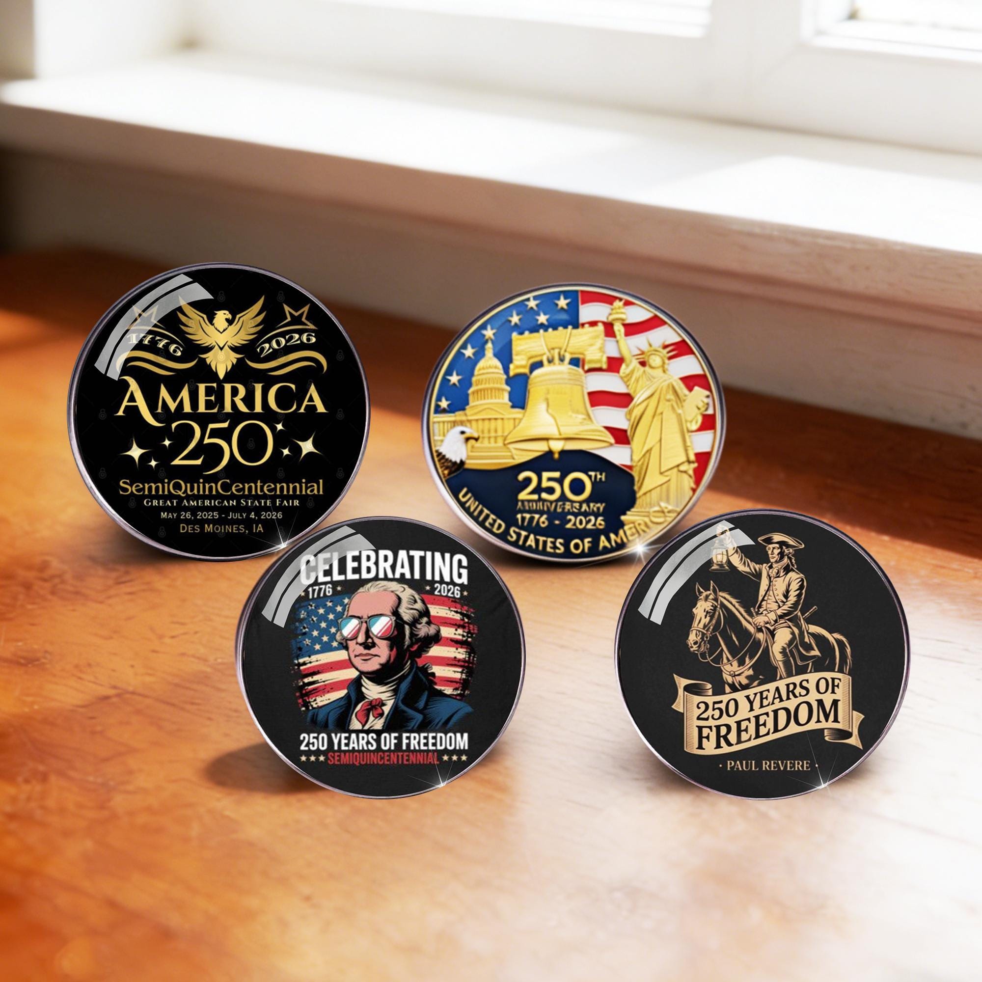 2026 US 250th Anniversary Enamel Pin | American Eagle, USA Flag