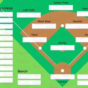 Batting Line-up & Fielding Position Sheet | Printable Baseball or ...