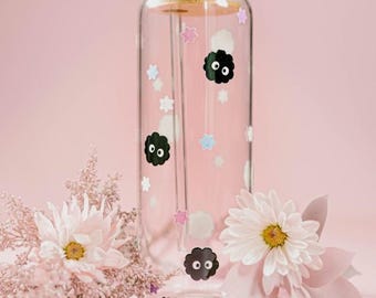 24oz Soot Glass Tumbler with Straw