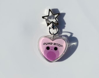 dumb bitch Double Sided Heart Keychain