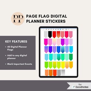 Work Digital Planner Flag Stickers for GoodNotes | Aesthetic & Functional Stickers | Daily Planning
