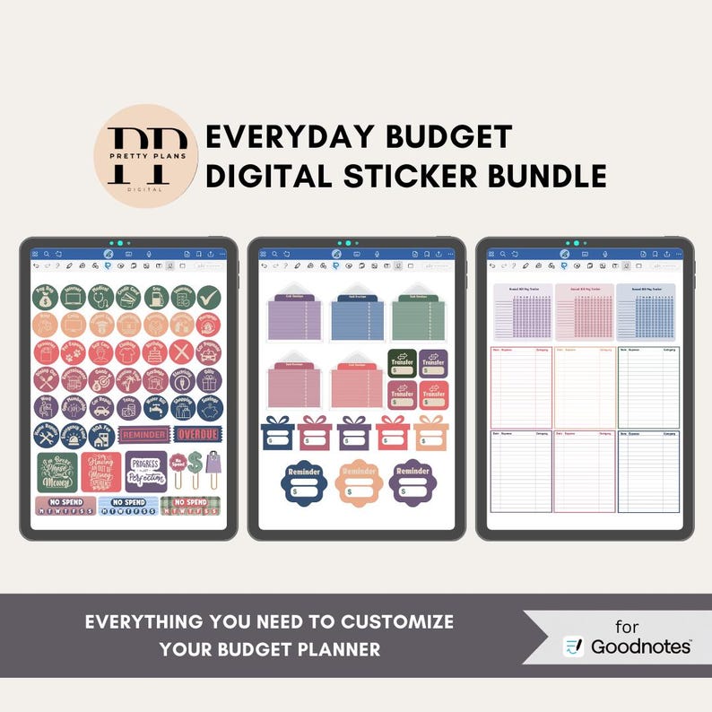 Budget Digital Planner Stickers for Goodnotes | Aesthetic & Functional ...