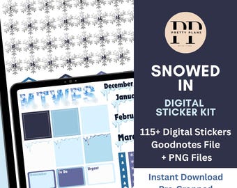 Winter Schnee Digitale Sticker Pack | 115+ gemütliche Winter-Aufkleber für Goodnotes & PNG | ästhetische Planer Aufkleber | Sofort Download