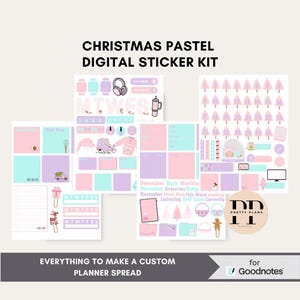 Christmas Digital Planner Stickers for GoodNotes | Pastel Aesthetic & Functional Stickers | Daily Planning