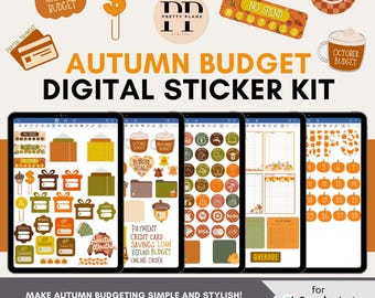 Fall Budget Goodnotes Stickers: Pre-Cropped Digital Planner Kit