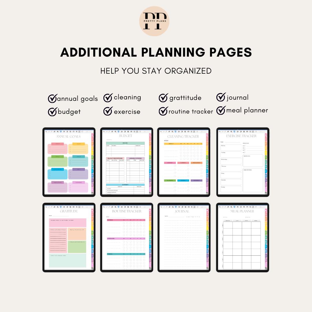 Customizable Hyperlinked Digital Planner | Undated | Monthly, Weekly ...